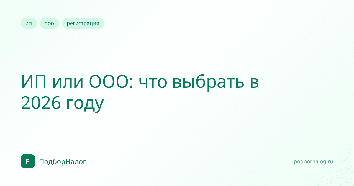 ИП или ООО: что выбрать в 2026 году