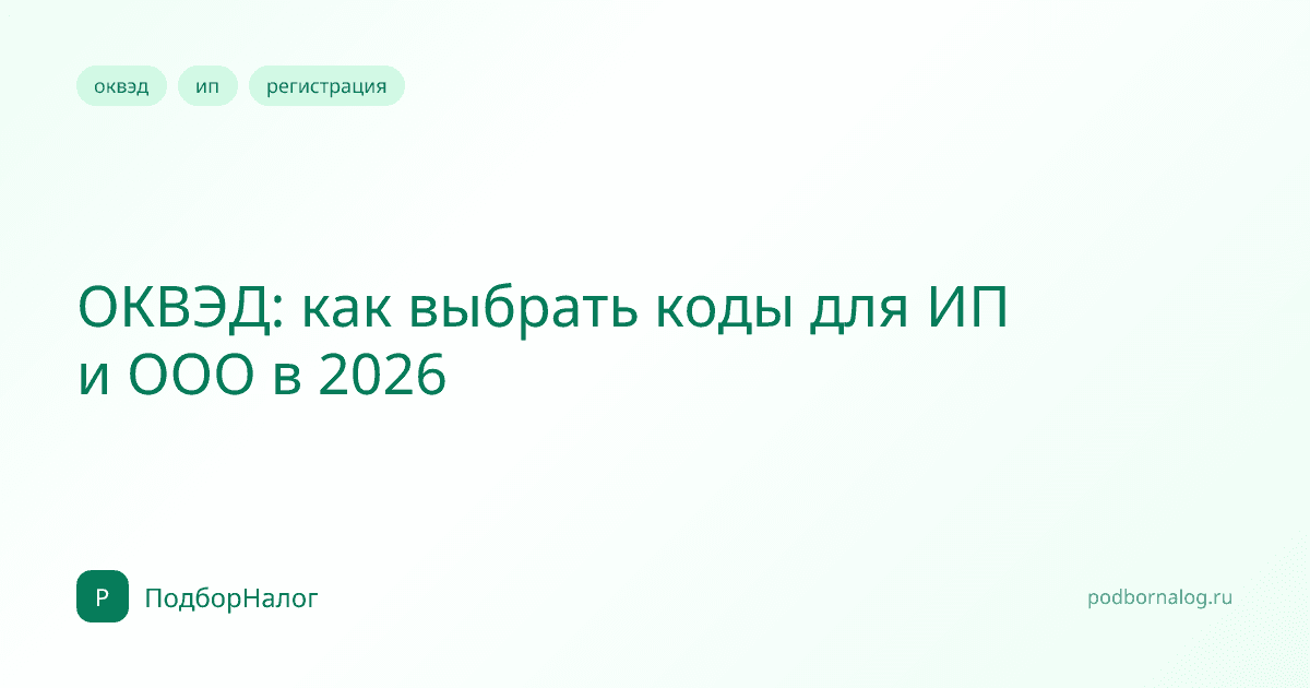 ОКВЭД: как выбрать коды для ИП и ООО в 2026