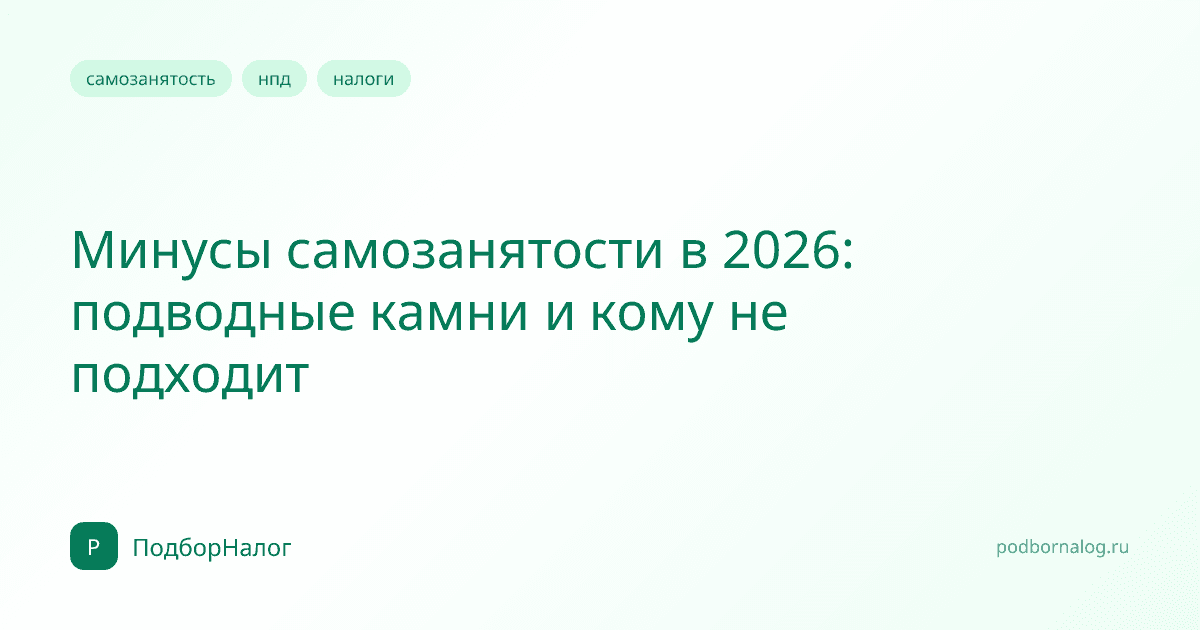 Минусы самозанятости в 2026: подводные камни и кому не подходит