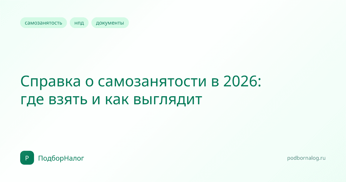 Справка о самозанятости в 2026: где взять и как выглядит