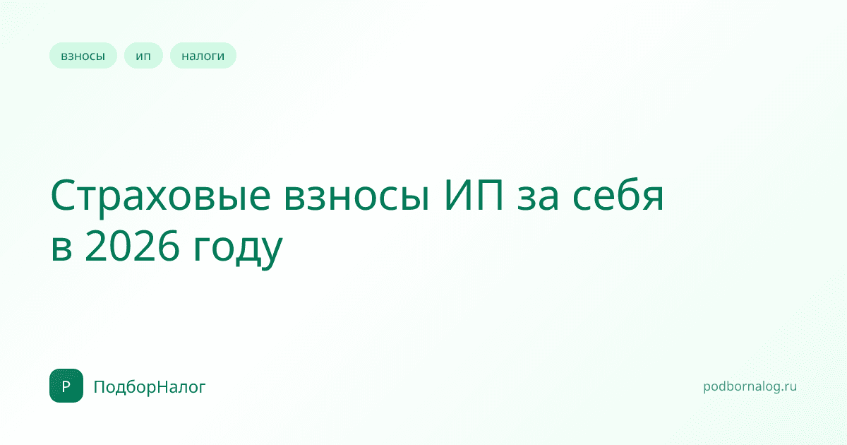 Страховые взносы ИП за себя в 2026 году