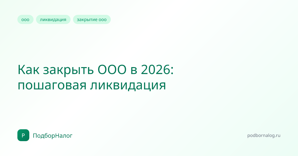 Как закрыть ООО в 2026: пошаговая ликвидация