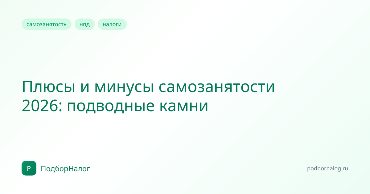 Плюсы и минусы самозанятости 2026: подводные камни